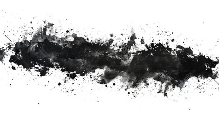 Fototapeta premium Black Watercolor Stain on PNG Transparent Background. Texture, Splash, Watercolor, Water, Liquid, Paper, Artistic, Banner, Art, Abstract, Bright, Colour, Graphic, Drawing 