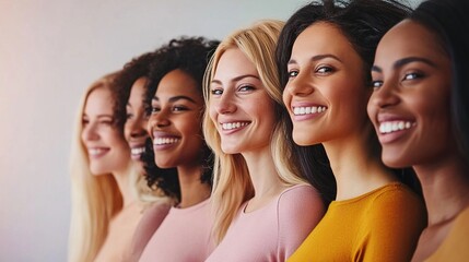 Fototapeta premium Beautiful Diverse Women Showcasing Glowing Skin and Smiles