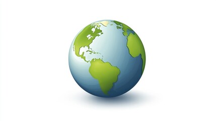 Flat illustration of globe on white background.Earth Day or environment conservation concept. Save Green Planet concept. 