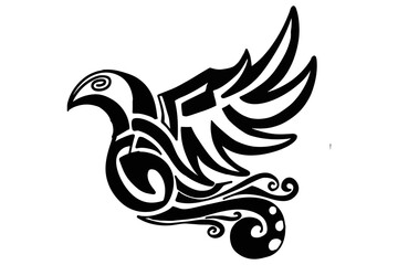 Artistic Bird Tattoo Silhouette Decor