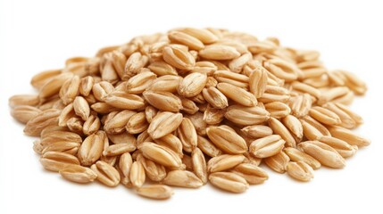 Wheat Grains on White Background for Agricultural Use