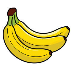 Banana icon isolated vector illustration, featuring peeled bananas and a bunch of sweet, yellow fruit. Ideal for tropical fruit, banana snacks, and vegetarian nutrition themes.