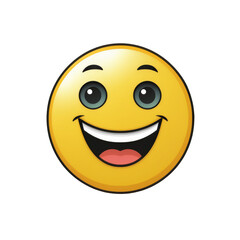 Fototapeta premium Happy yellow face emoji on transparent png background