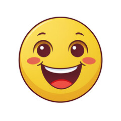 Fototapeta premium Happy yellow face emoji on transparent png background