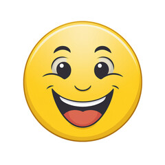 Fototapeta premium Happy yellow face emoji on transparent png background