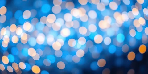 Abstract blue glitter lights, gold and orange bokeh, blurred banner texture, abstract, texture