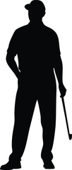 golf player silhouette vector