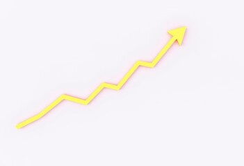 Clean background, upward-trending line graph showing market growth, line, abstract