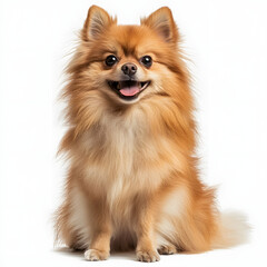 pomeranian puppy on white background