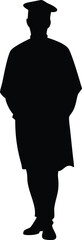 Graduated at university Silhouette high achievements. School student hat vector