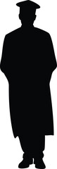Graduated at university Silhouette high achievements. School student hat vector