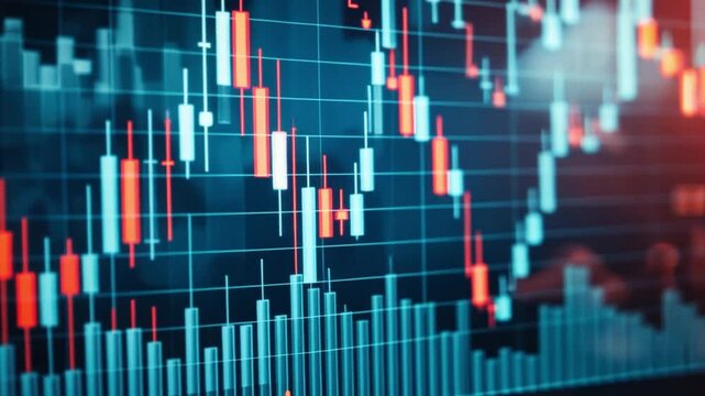 Dynamic Financial Trading Chart Analysis Visualizing Candlestick Patterns, Market Trends, and Investment Data for Enhanced Trading Technology Insights