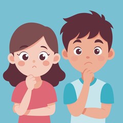 girl and boy illustration