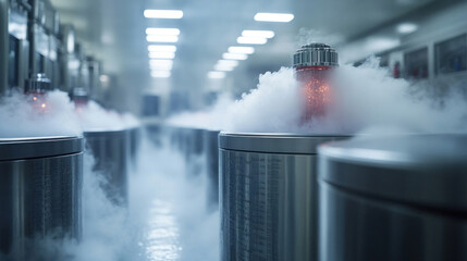 Liquid nitrogen cryogenic storage system, chemistry lab freezers preserving biological and chemical samples for advanced research