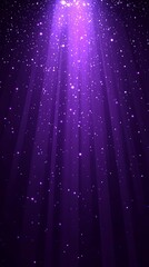 Bright purple light rays shining from above with sparkle effects