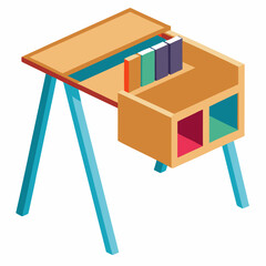 collapsible study table with built in storage