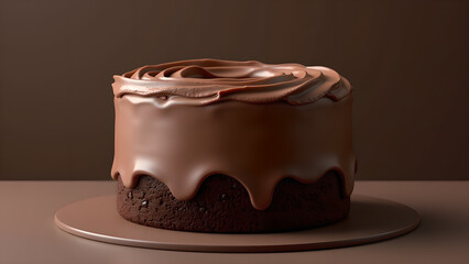 Elegant Chocolate Cake on the Table, Dessert Time