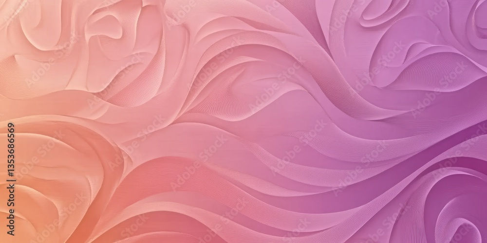 Poster colorful abstract waves flow through a soft gradient background in vibrant shades of pink and orange