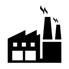 industrial factory vector with chimneys and smoke for manufacturing branding, environmental awareness projects, and industrial illustrations

