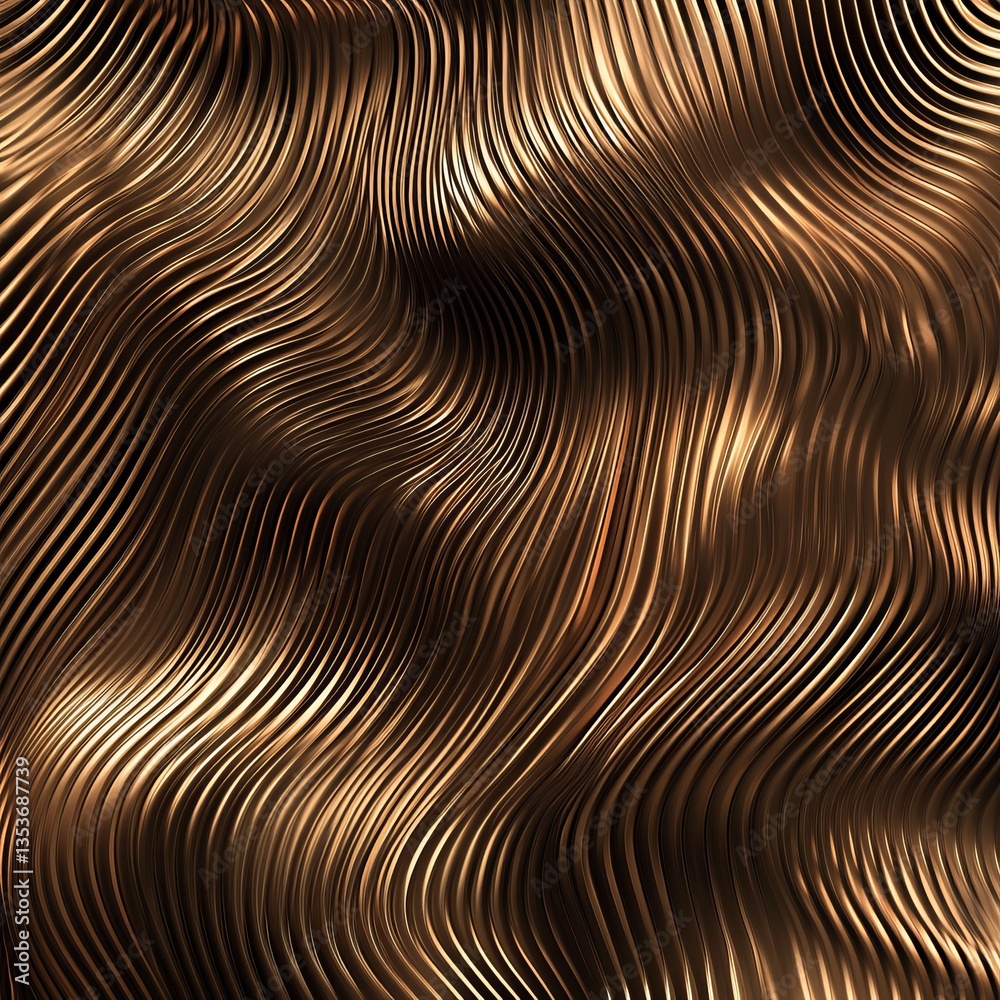 Poster abstract wavy patterns in warm bronze tones create a fluid and dynamic background for creative desig