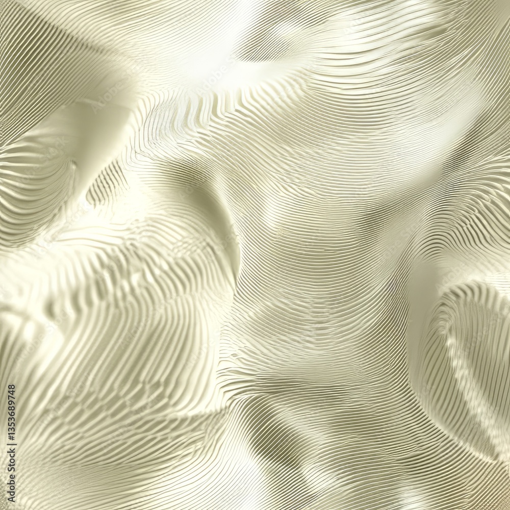 Poster abstract wavy texture in soft neutral tones conveying depth and movement in a smooth surface