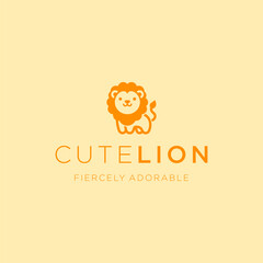 Cute Lion Logo – A charming and playful lion logo symbolizing warmth and friendliness.
