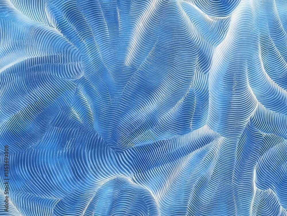 Poster abstract blue patterns with flowing lines and textures creating a soothing visual effect