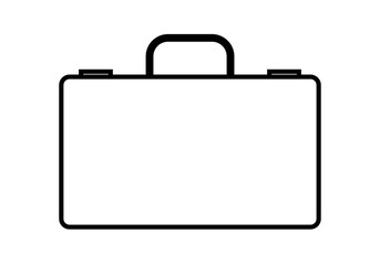 Icono negro de maletín de negocios con asa