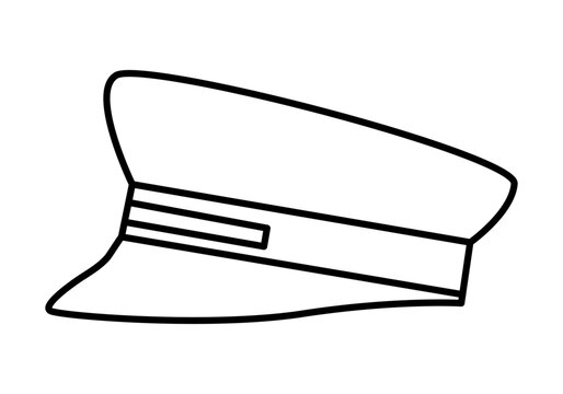 Icono negro de gorra de piloto de aviones