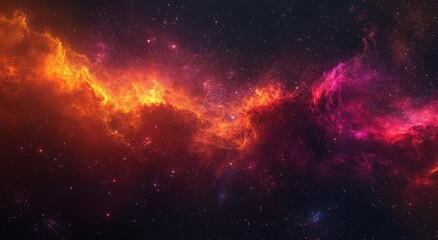 Fototapeta premium Breathtaking Cosmic Landscape Featuring Colorful Nebulae and Stars in Deep Space, Capturing the Majesty of the Universe's Celestial Wonders