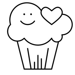 	
cupcake love icon vector simple design illustration/ sweet valentine element	
