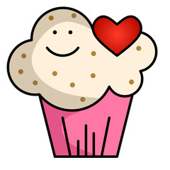 	
cupcake love icon vector simple design illustration/ sweet valentine element	
