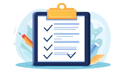 Minimalist Online Employment Contract Checklist Vector with Checkboxes for Task Completion