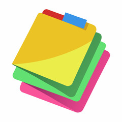 sticky notes pad with vibrant colors  
