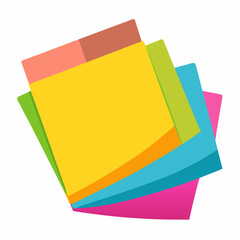sticky notes pad with vibrant colors  