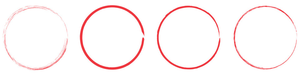 Hand drawn circle line sketch set. Circular vector image. Hand drawn circle with doodle patterns. Vector brush strokes circles of paint.