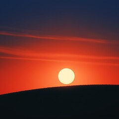 Obraz premium Sunset Horizon for Fiery Sky, Rural Landscape.