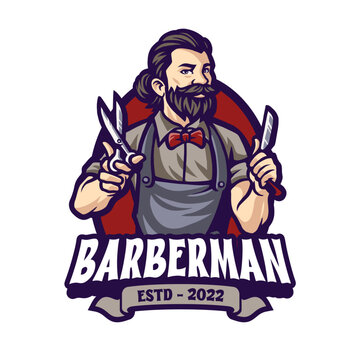 vector illustration of a Barberman with a comb and cutter
