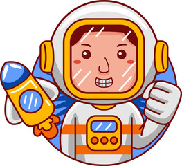 Astronaut Cartoon Character Logo 04