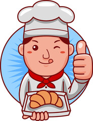 Baker Cartoon Character Logo 04