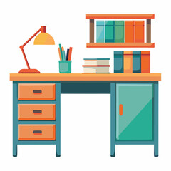 comfortable study desk with storage drawers