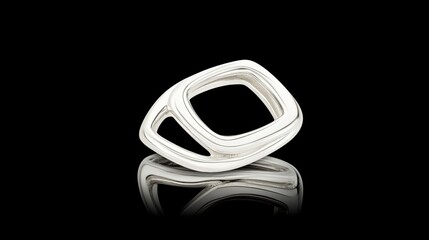 Naklejka premium A silver ring with a square cutout.
