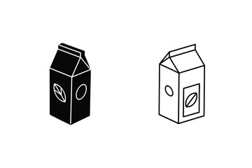 Coffee Packaging Design Isometric Filled and Outline Icons
