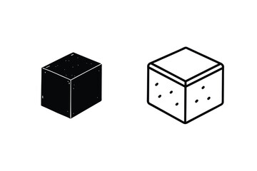 Isometric Cube Icons Solid, Outline, Block, Design Elements