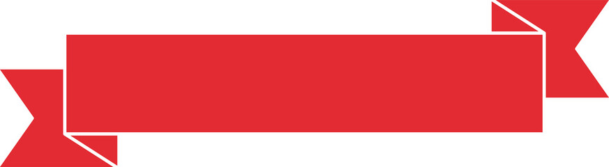 Red Ribbon Banner Label - Flat Design Illustration	