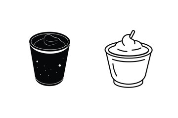 Dessert Icons Creamy Yogurt, Chocolate Mousse, Sweet Treats