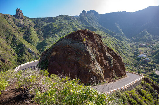 Mountain road TF-134, Anaga, Island Tenerife, Canary Islands, Spain, Europe.