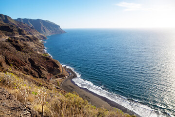 Playa de Las Gaviotas Beach, Island Tenerife, Canary Islands, Spain, Europe.