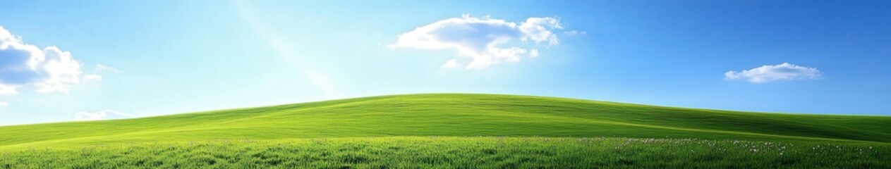 Obraz premium Serene green hills under blue sky