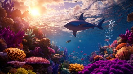 Fototapeta premium underwater world 3d